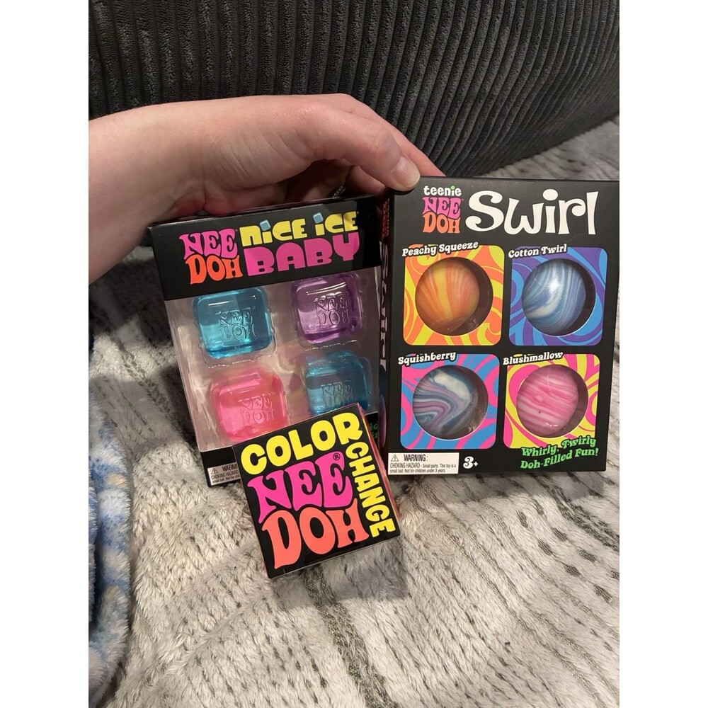 Needoh Bundle. Color Change, Nice Ice and Teenie Swirls 9 Pc Lot.